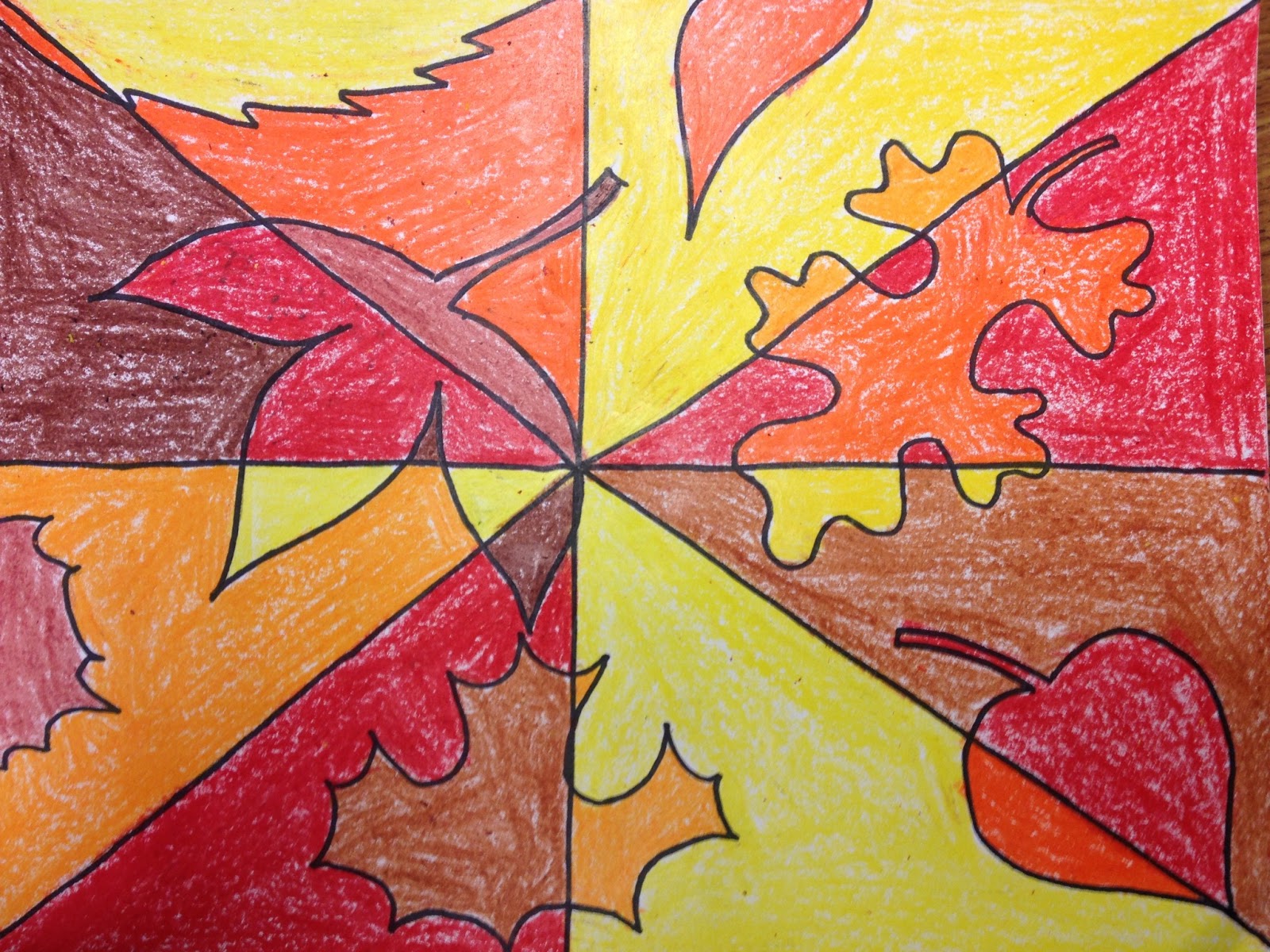 Color Me Michelle: 2nd Grade - Cubist Autumn Leaves
